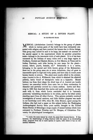 Mescal: A Study of a Divine Plant