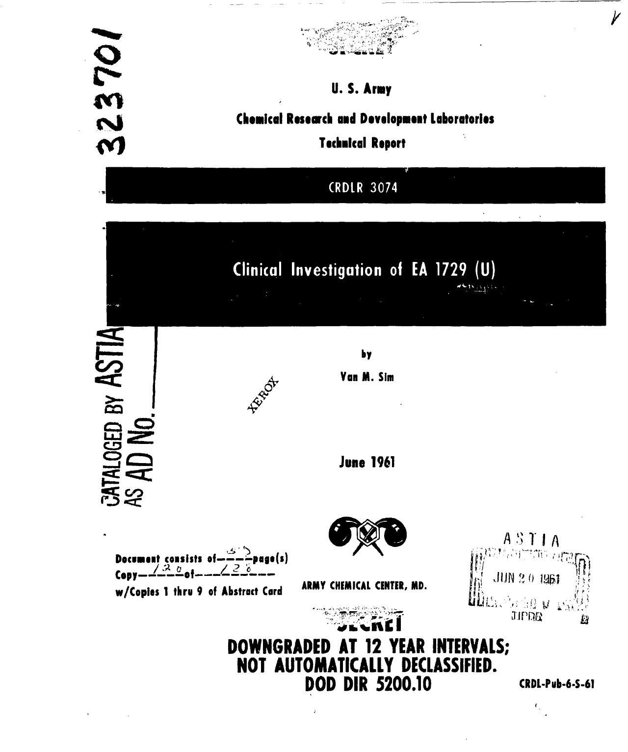 Clinical Investigation of EA 1729