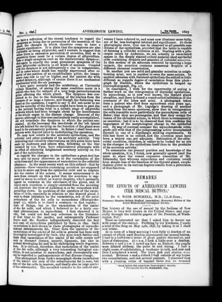 Remarks on the Effects of Anhelonium Lewinii (the Mescal Button)